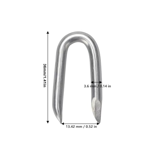 AccEncyc Wire Staples 80Pcs Steel Fence Staple Nails U Shaped Nails 1-1/4'' U Staples for Fencing, Wire Mesh (80Pcs)