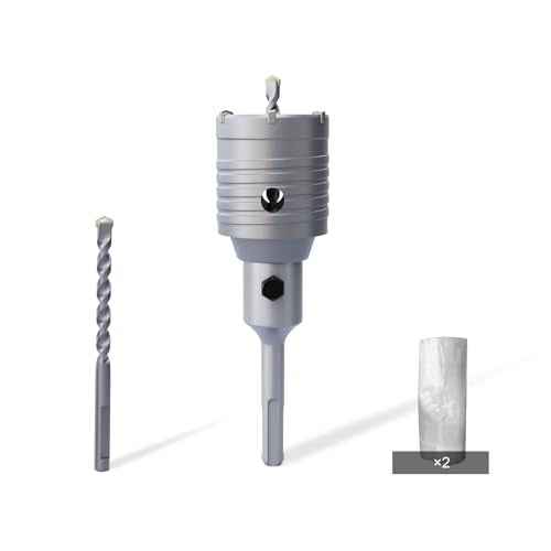 GSTK 50mm(2") Concrete Hole Saw Kit with SDS Plus Shank, Gift with 5pcs Dust Catcher, Hole Saw Cutter for Brick|Concrete| Cement |Stone.