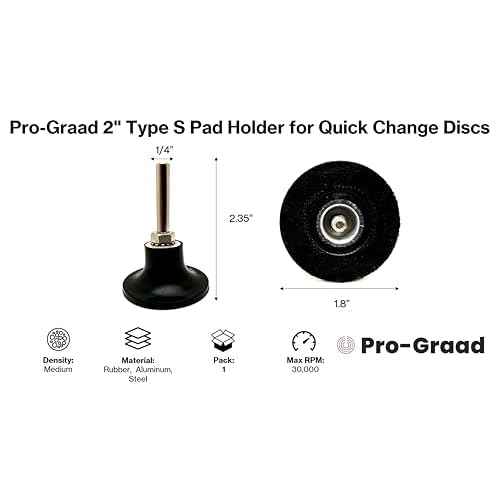 2" Type S Pad Holder for Quick Change Discs, 1/4" Shank, Type II, TS, S-Type Holder Quick Change Mandrel, for Die Grinder, Grinding Polishing Paint Removal Sanding and Conditioning Discs