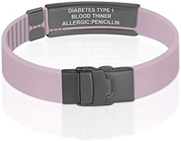 Divoti Custom Engraved Medical Alert ID Bracelet – Dual-Sided Laser Etching, Silicone Wristband, Stainless Steel Security Clasp – Adjustable & Trim-to-Fit – Emergency Medical Info Band for Men & Women