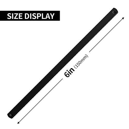 JUGREAT Professional Steel Mini Hacksaw Blades 6" / 150mm Length(24T 10 Pack), High Speed Steel Grounded Medium Teeth