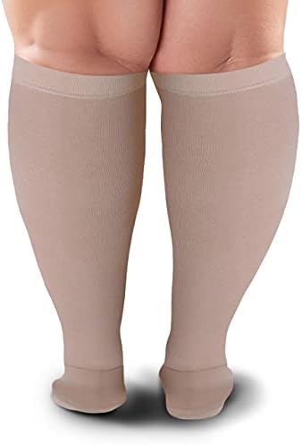 Compression Socks 20-30 mmHg for Women & Men - Knee High Stockings (7X-Large, Beige)