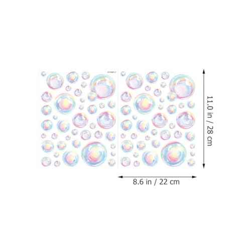 Uonlytech Bubble Wall Decal Stickers, Under The Sea Birthday Party Decor Colour Bubble Ocean Background Water Bath Decor for Mermaid Baby Shower