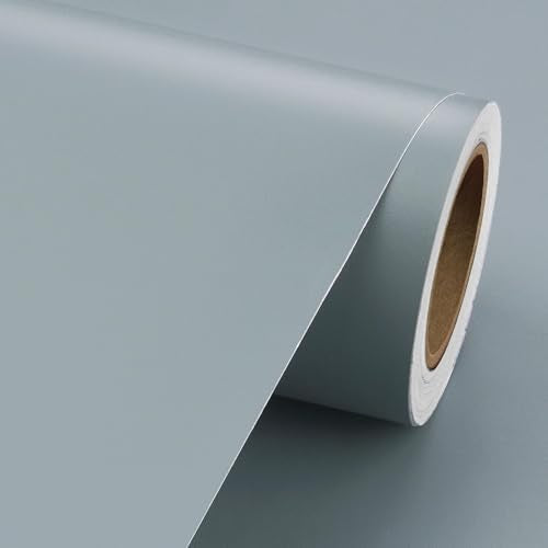 Livelynine Light Blue Wallpaper Peel and Stick Dusty Blue Contact Paper for Cabinets Walls Solid Color Wall Paper for Bedroom Self Adhesive Slate Blue Vinyl Wrap Kitchen Cabinet Covers 15.8x78.8