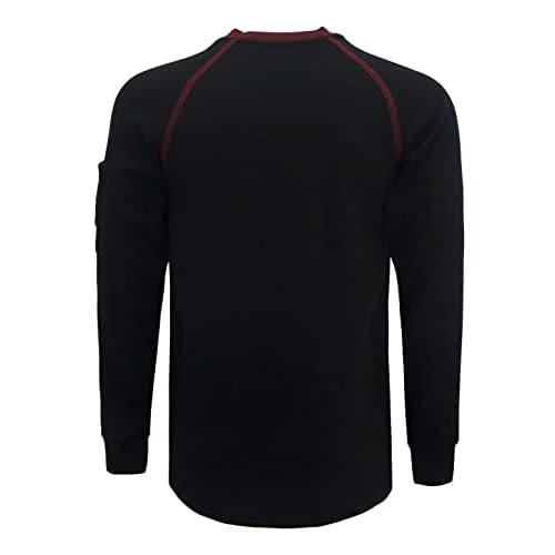 BOCOMAL FR Shirts Flame Resistant Henley Printed and Camo Two Tone 7oz Men's Fire Retardant Work Shirts