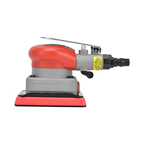 Pneumatic Sander Air Orbital Sander, Solid Alloy Steel Air Squares Sanding Machine 3 * 4 In 10000rpm Pneumatic Sander, Sanding Grinding Polishing Sander for Wood Metal Car Beauty