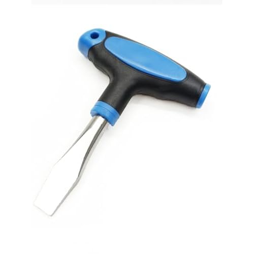 10mm T Handle Flat Head Screwdriver with Ergonomic Plastic Handle Wide Flathead Screwdriver for Slotted Screws, Used on Quick Release Plate, Camera Tripod Monopod and General Maintenance