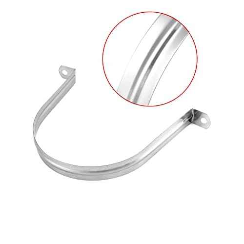 QWORK 4" Rigid Pipe Strap Clamp, 10 Pack Strap-U Bracket Tube Clip, Heavy Duty Stainless Steel Two Hole Strap, Widened Tube Strap Tension Clip Assortment Kit