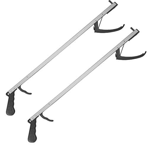 Rehabilitation Advantage 26" Aluminum Reacher Grabber with Magnetic Tip and Rubberized Jaws – Lightweight, Rigid, Extra-Long Reaching Aid for Seniors, Limited Mobility, and Arthritis. 2-Pack