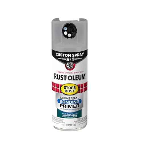 Rust-Oleum 384761 Stops Rust Custom Spray 5-in-1 Universal Bonding Primer Spray, 12 oz, Flat Gray