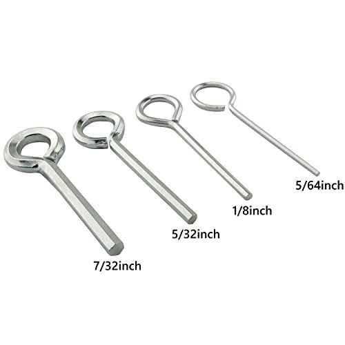 5IN1 Ring Allen Wrench Set - 5/64" 1/8" 5/32" 7/32" Allen Key Door Keys with 1 Keychain for Push Bar Panic Exit Device