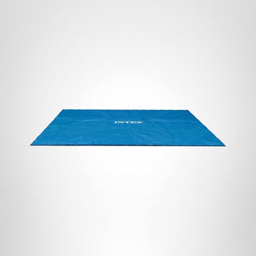 Intex Solar Pool Cover for 18' x 9' Rectangular Frame Outdoor Swimming Pools with Carrying Storage Bag, (Pool Cover Only), Blue