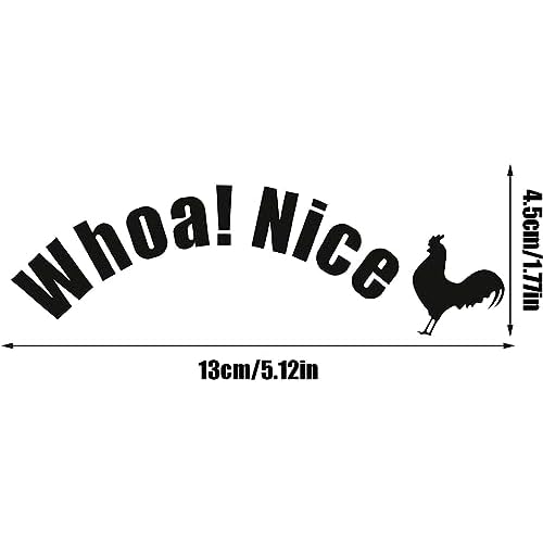 Funny Cock Toilet Stickers,Whoa Nice Sticker Decal,Prank Stickers,Waterproof Vinyl Wall Art Sign Decor,Removable Self-Adhesive Seat Quote Murals for WC Restroom Door Seat Decoration