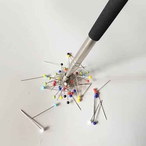 HONEYSEW Needle Stick and Pin Retriever Telescoping Magnetic Pickup Tool Extends to 39¡±, Picks Up Metal Sewing Notions Without Bending Over, Extendable Magnet Sweeper