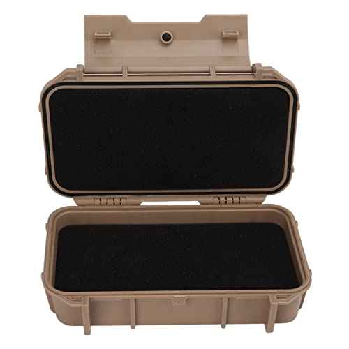 BRDI Waterproof Hard Tool Case, Sealed Pressure Resistant Safety Instrument Tool Box Double Layer Shockproof with Sponge for Outdoor Double Waterproof Box, mud Color