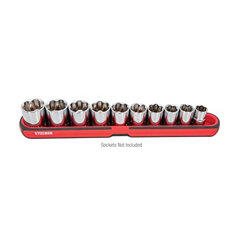 Steelman 75105 Medium 12-Inch Long Magnetic Steel Socket Storage and Parts Accessory Tray