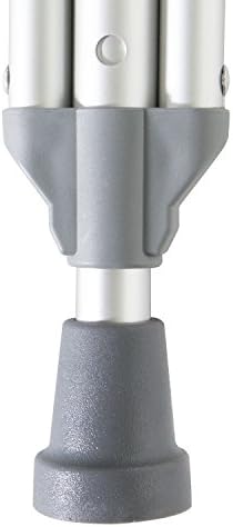 PCP Aluminum Crutches, Push Button Adjustable Height, Lightweight, 1 Pair, Adult Regular Size (5'2" to 5'10"), Chrome