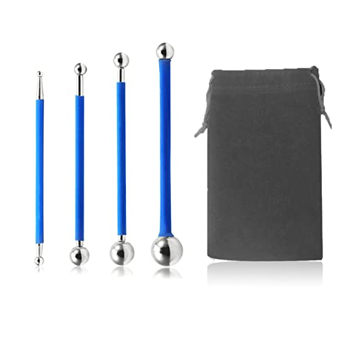 4 Pcs Metal Ball Tile Caulk Finishing Tools Tile Floor Joint Repair Kit Concrete Countertop Caulking Tool Tile Grout Coating Pressing Tools DIY Sculpture Modeling Tools Cake Decoration Tools