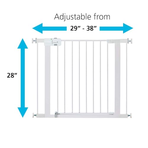 Safety 1st Easy Install Walk Thru Baby Gate for Doorway With Door, Dog Gates, Fits 29"-38", Easy Install 28" Tall, White