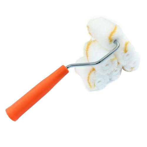 Hordion 2 Inch Paint Roller Kit, Microfiber Roller Covers with Tray - Mini Roller Frame, Microfiber Roller Covers for Smaller DIY Stenciling Projects, Orange