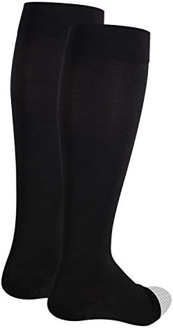 NuVein Medical Compression Stockings, 15-20 mmHg Support for Women & Men, Knee Length, Open Toe, Black, Large