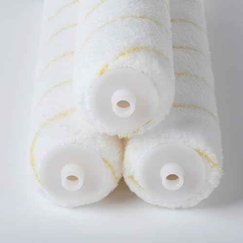 Bates- Paint Roller Covers, 14 Inch, 3 Pack, Yellow Stripes, 1/2" Nap Microfiber Paint Rollers