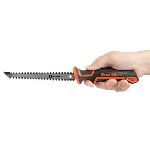 GreatNeck 74030 6 Inch Double-Edged Jab Saw, Drywall Saw, Wallboard Tools, Anti-Slip Rubber Handle, Fast and Efficient Multi-Directional Wall Cutting Tools