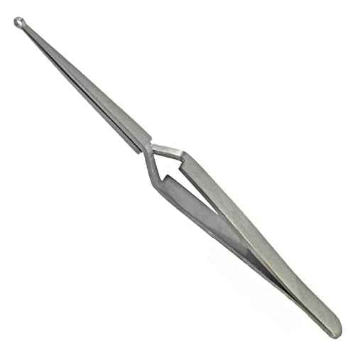 Lock Pinning Cross Locking Tweezers for Locksmith Pinning & Rekeying Kit Round Open Slot Stainless Steel Holding Tweezer Self Locking Closing Locksmith Tools Lock Pin Tumbler Tweezers