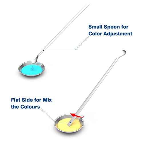 2pcs Stainless Steel Small Round Paint Tray&Paint Stirrer Suitable for Mixing of Various pigments