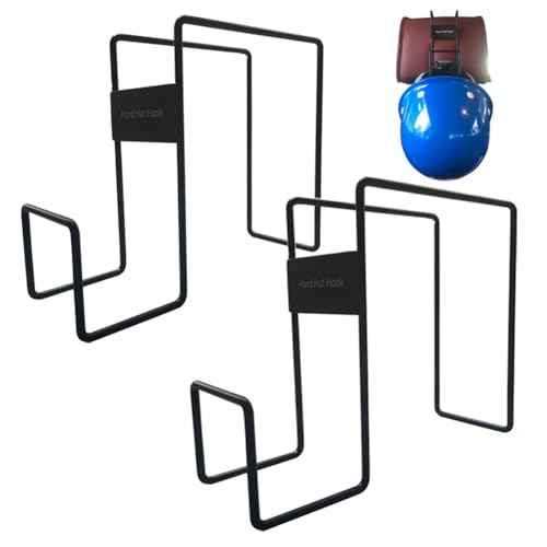 Lionshop Sturdy Steel Hard Hat Rack,Heavy Duty Hard Hat Holder for Truck Seat with Back Mount, Black Coated, Pack of 2
