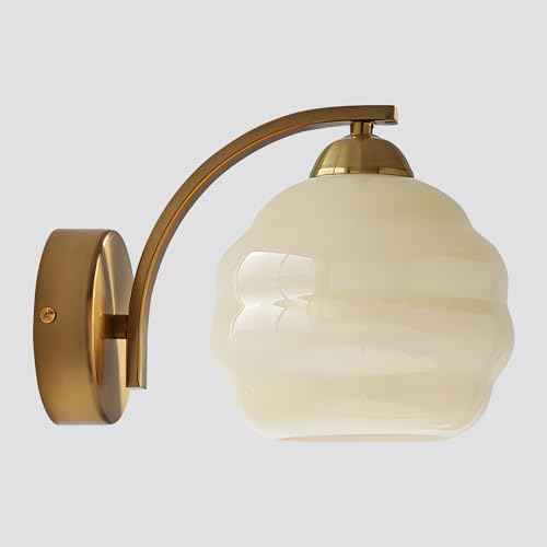 Mid Century Modern Gold Wall Sconce Glass Sconces Wall Lighting Bathroom Vanity Light Fixtures Globe Wall Lamp Bedroom Wall Lights for Living Room Bedroom Hallway Foyer
