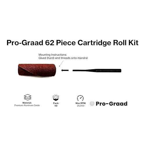 62 Piece Abrasive Sanding Cartridge Spiral Roll Sander Kit, Mini Cone & Cylinder Kit for Metal, Wood, Stainless, Fiberglass, Welds, Engine Porting ? Die Grinder & Rotary Tool Accessories