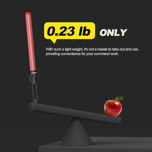 4 Pack 21 Inch Traffic Wand, Air Traffic Control Wand with 3 Flashing Modes, LED Multifunction Traffic Safety Baton for Airport, Parking, Car Directing