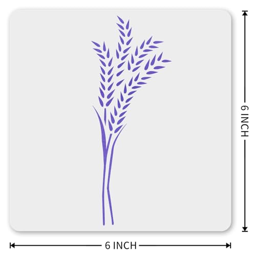 MAGJUCHE Wheat Stencil 6 Inches, Reusable Wheat Stencil for Painting DIY Crafts Decor