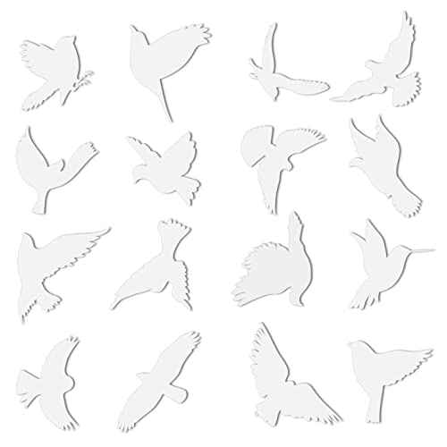 Outus 32 Pieces Window Decals for Bird Strikes Anti Collision Window Clings Decals Strike Prevention Glass Door Stickers to Save and Protect Bird Strikes on Glass (Hummingbird Style)