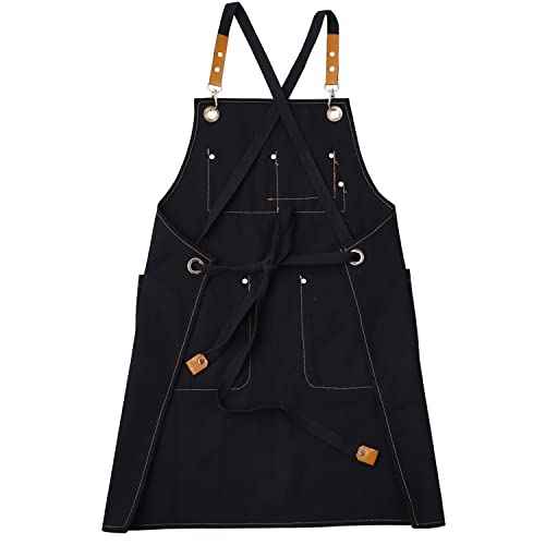 Work Apron with Tool Pockets for Men, Women With Pockets & Crossback Ideal for Woodworkers, Blacksmiths, Gardeners, Mechanics, BBQ Heavy Duty
