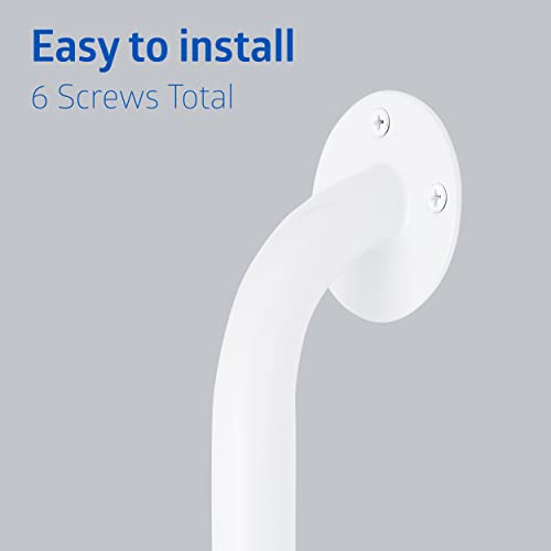 Medline White 32” Grab Bar for Shower & Bathtub, Independence Aid & Ease of Movement — for Elderly, Handicapped or Seniors, 300 lb. Capacity, 1 Bar