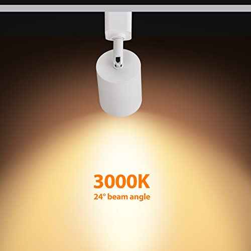 VANoopee 10W Dimmable LED Track Lighting Heads H Type Track Light Replacement Fixtures Bright 3000K Warm White Ceiling Spotlight for Accent Task Art, Flicker Free CRI90+ 24¡Æ 800lm White, Pack of 6