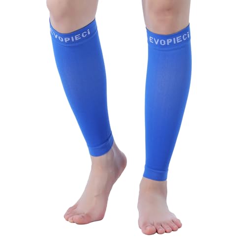 15-20mmHg Black Calf Compression Sleeve Men and Women Wide Calf Sleeve Brace Compression Socks for Leg Support, Shin Splint,Pain Relief (Blue, XX-Large)