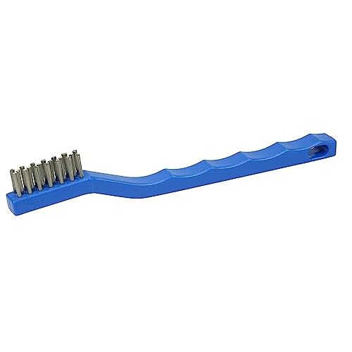 Weiler 44075 Small Hand Wire Scratch Brush, Stainless Steel Fill, Plastic Block, 3 X 7 Rows, Made in the USA