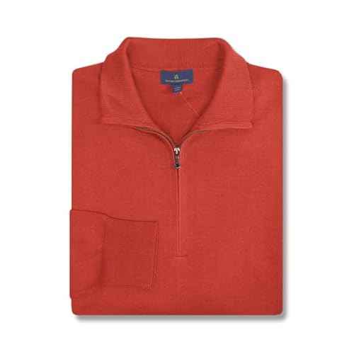 Brooks Brothers Mens Combed Cotton Quarter Zip Mock Neck Sweatshirt Sweater,