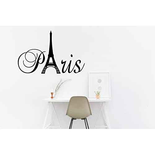 Black 20" x 13" Paris Tower Girls Room Wall Decal Home Decor Vinyl Black