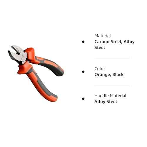 Edward Tools Harden Pro Wire Cutters Diagonal Pliers 6¡± - Heavy Duty Side Flush Cutters for Wire, Zip Ties, Crafting, Electrical Wire - Fine Carbon Steel - Spring Loaded Ergo Grip Handle (1)