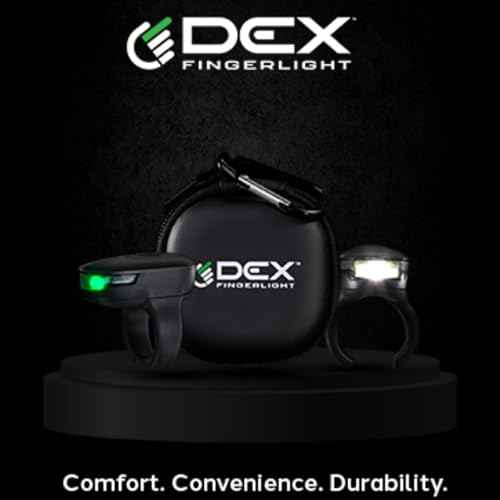 High Tech Wearable LED Flashlight - Rechargeable Fingerlight - 3 Light Modes - IPX7 Weather Resistant - USB-C Charging - Custom Fit Ring - Long Lasting Battery - Black