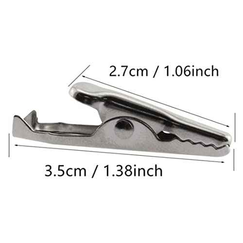 35mm/1.38" Alligator Clips Test Crocodile Clamps Silver Tone - (40 Pcs)