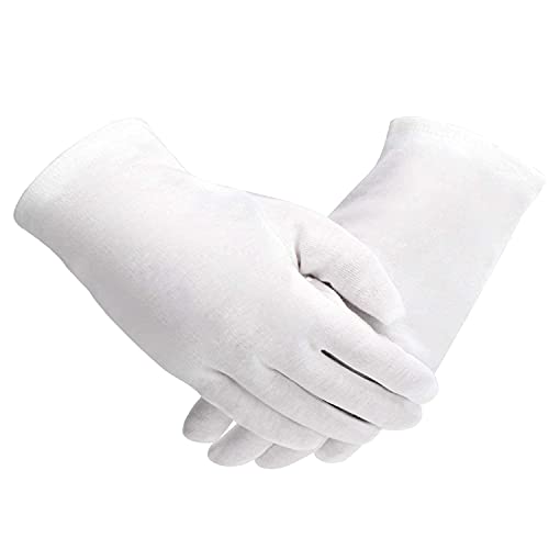 20 Pairs Archival Photo Gloves, White Work Gloves for Art Handling Working Photography Cloth Gloves Liners Bulk for Handling Jewelry, Film, Photo, Coin Collectors, Metal Inspection Men & Women