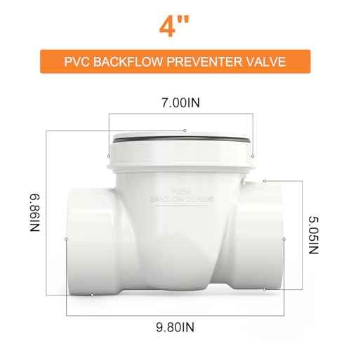 GASHER 4" PVC Backflow Preventer Valve, Sewer Check Back Flow Preventer Drain Backflow Preventer Valve for a Variety Of Drainage Systems