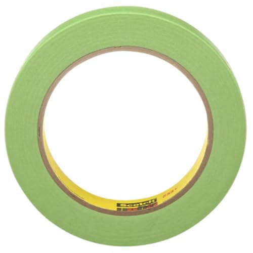 3M Scotch Performance Green Masking Tape 233+, 0.75 Inch x 60 Yards, High-Temperature Automotive Painting Tape, Superior Adhesion and Clean Removal