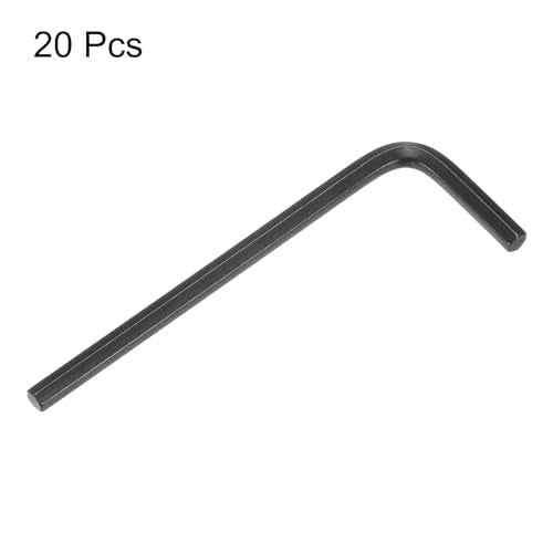 HARFINGTON 20pcs Hex Key Wrench 1/8" L-Shape Hexagon SAE Wrenches Chrome Vanadium Steel Repairing Tool for Home Repair, Black