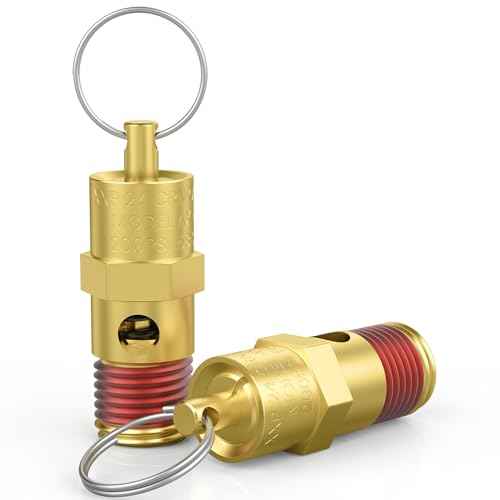 2 Pcs 1/4" NPT(M) 200 PSI Air Compressor Pressure Relief Valve, Brass Safety Valve for Air Compressor (Tank Pop Off)
